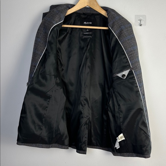 Madewell The Rosedale Blazer Italian Fabric Coat in Kyle Mini Glen Plaid Size 10 - Picture 14 of 16